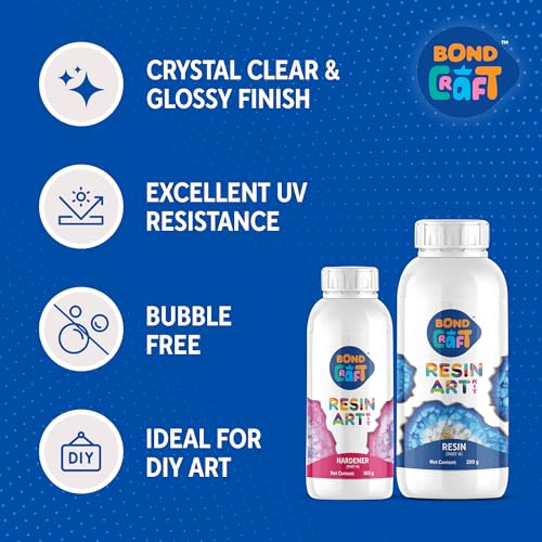 Image of Epoxy Resin Art 300 gm|Crystal Clear 2-Part Liquid Epoxy for DIY Crafts, Jewellery, and Casting Projects | Glossy Finish, Bubble-Free, UV-Resistant, Self-Levelling Resin