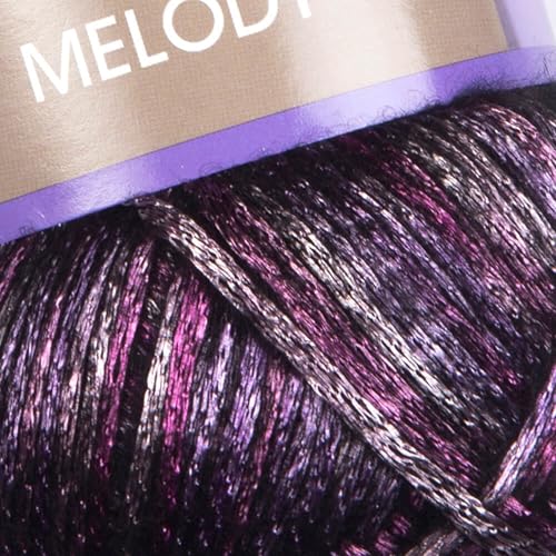 Image of YarnArt Melody Variegated Chainette - Metallic Sheen Fiber for Knitting, Crochet & Embroidery, 100g (3.5 oz) Skein, 230m (251 yd), Premium Blend of 70% Polyamide 21% Acrylic 9% Wool (903)