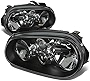 Auto Dynasty Headlights Assembly Compatible with Golf Cabrio MK4 99-06, Driver and Passenger Side, Black Housing