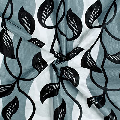 Image of Story@Home Long Door Curtains 9 Feet Set of 2 | Polyester | Leaf Design | Room Darkening Curtains | Long Door Curtains for Living Room | (118 x 215 cm, Black & White) | Perfect for Home Decor