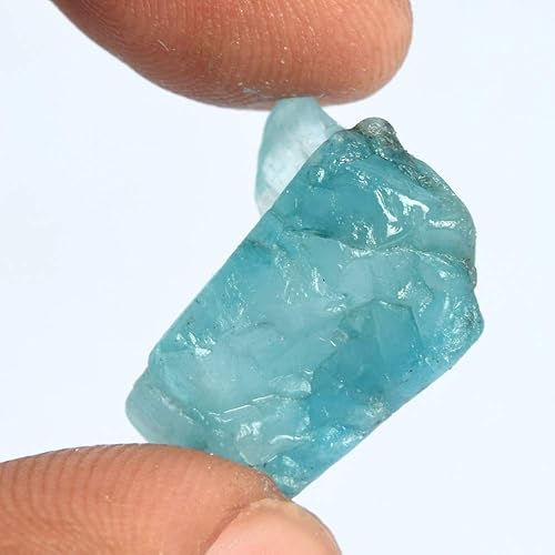 Miniatura 2 de Gema curativa de cristal de aguamarina natural, 16.00 Ct, piedra aguamarina azul cielo áspero certificada, Gema, Brasil - Aguamarina
