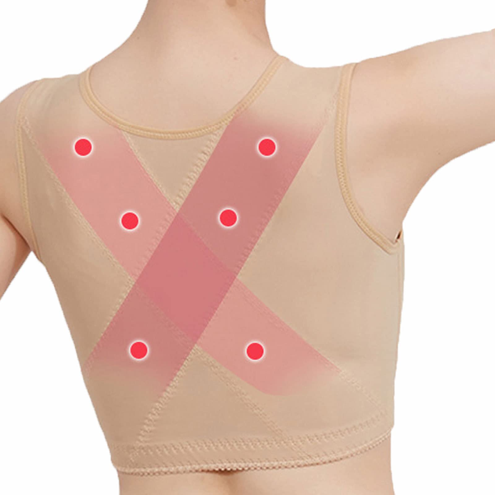 Correcteur posture dos avec orthèse poitrine gilet push-up beige