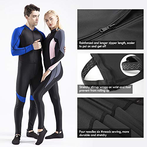 Copozz Dive Skin, Diving Snorkeling Surfing Spearfishing Rash Guard-Full Body Uv Protection - For Men Women Youth Thin Wetsuit Jellyfish Skin (Black Blue, Medium For Men) #TOP4