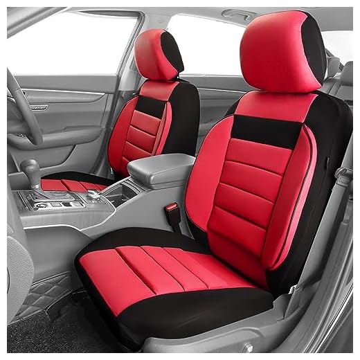 CAR PASS 3D Foam Back Support,Universal Two Front Car Seat Cover Cloth -100% Comfortable &Breathable& All Season. Fit Automotive,SUV,Sedan,Van, Airbag Compatible Elegance Stylish (BLK Red