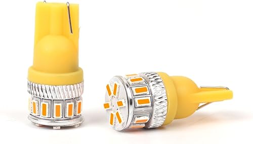 Miniatura 7 de Alla Lighting - Bombillas de luces LED 301418-SMD super brillantes de alta potencia LED 194 168 2825 175 W5W amarillo ámbar con cuña T10 para