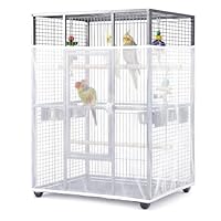 IANFAN Vogelkäfig Abdeckung Groß, Universal Vogelkäfig Samenfänger Schutznetz für Vogelkäfig Einstellbar Papageien Kordelzug Netz Abdeckung Rock Bewachen für Runde Quadratische Käfige