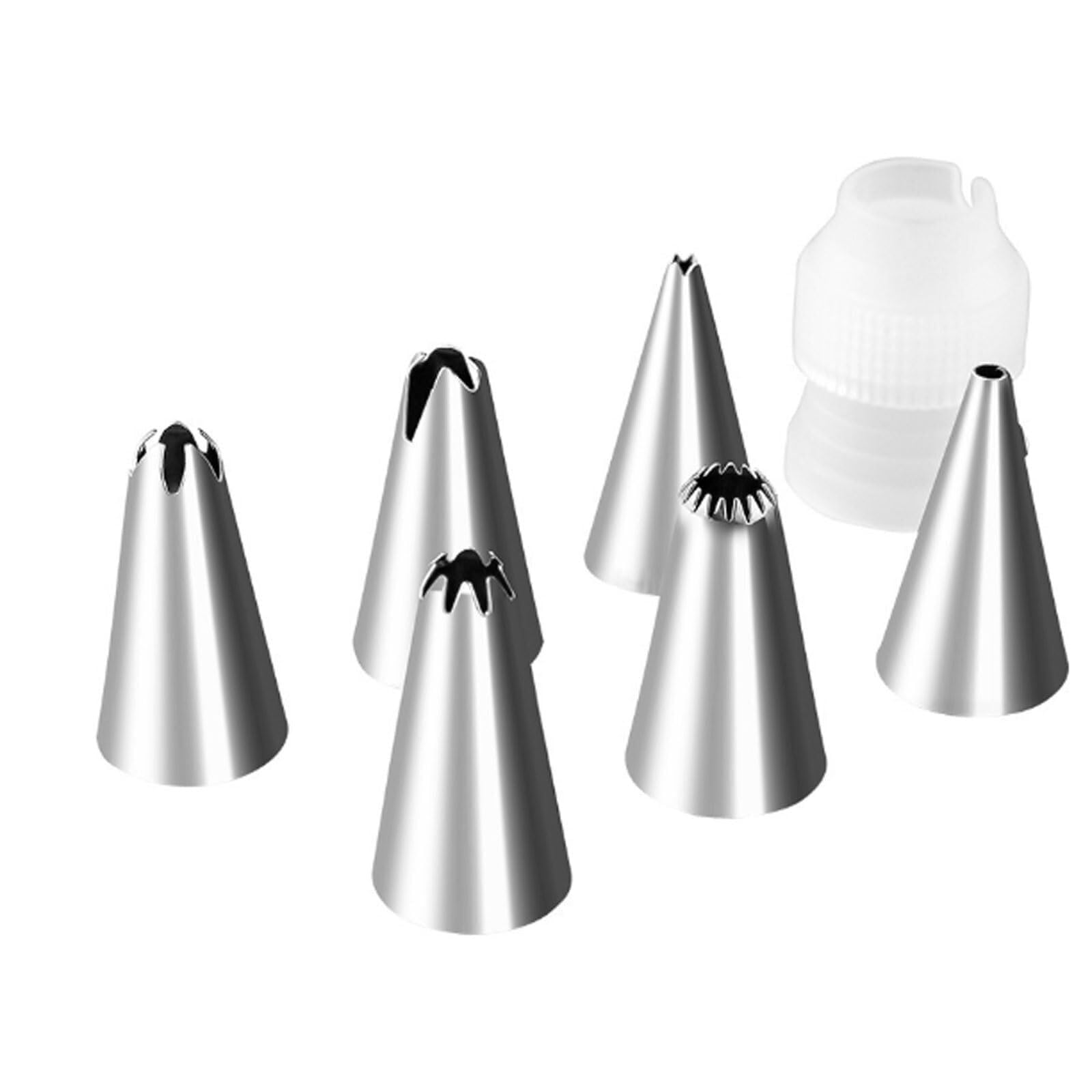 Juego de boquillas for decorar pasteles de acero inoxidable de 7 piezas | Un juego esencial for hornear en casa, que incluye puntas for ribetes de flores. boquillas