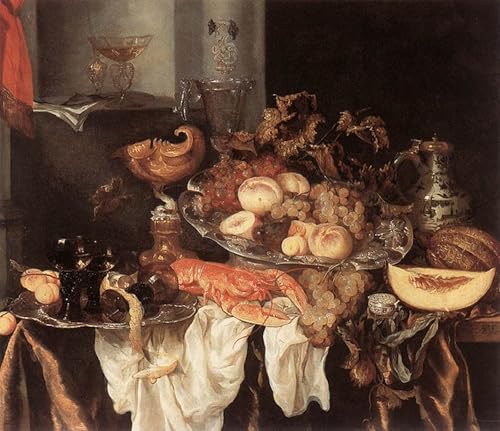 Toile nature morte d'Abraham Van Beyeren affiche salon 60x90