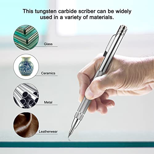 image for Glieskir 2 Pack Tungsten Carbide Scriber with Magnet,with Extra 10 Rep