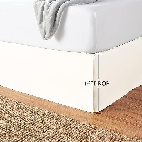 image for Amazon Basics Lightweight Pleated Soft Machine Washable Bed Skirt, Kin