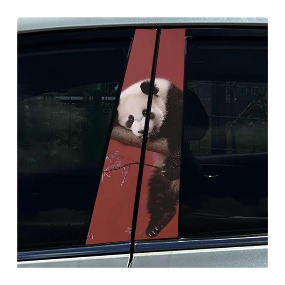 Body Parts 2pcs Car B Pillar Waterproof Stickers Panda Car Stickers Center Column Decals(Type A)