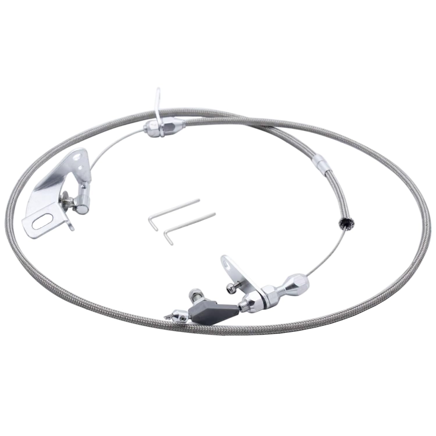 YUCHENSHLP Transmission Kick Down Cable, Stainless Braided Kickdown Cable Detent Transmission Trans Kit For Chrysler 727