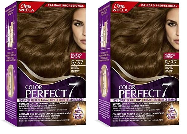 Wella Color Perfect - Tinte de Coloración Permanente para un Cabello Hidratado y Luminoso- Tono Castaño Seductor (Paquete de 2)