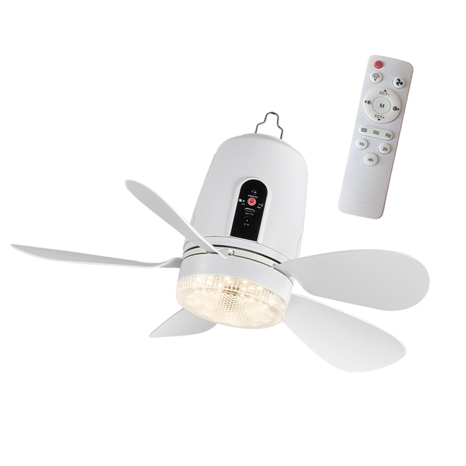 Ventilador de techo para tienda de campaña con iluminación y control remoto