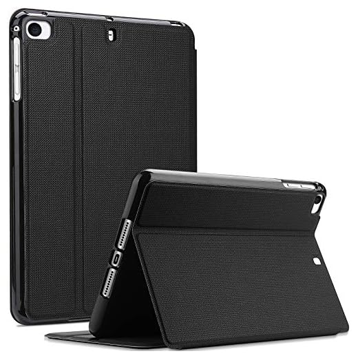 ProCase för iPad Mini 1/2/3/4/5 fodral, stötsäker lätt smal stativ skyddsfodral folio fodral – svart