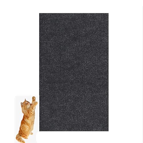 爪研ぎシート 猫 爪とぎマット 【DIY自由組み立て&カット可能/耐摩耗性/壁・家具・革ソファ保護/簡単貼付け&再利用可能】 猫の爪とぎ 爪研ぎシート 壁 家具傷防止 インテリア装飾 キャットタワー交換部品 ペット用品 40X300CM 濃灰色