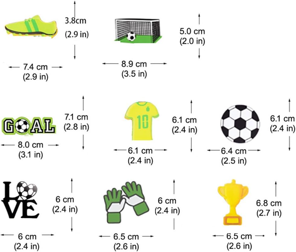 Daimay 29PCS Soccer Birthday Party Decoration Sports Theme Football Party Supplie Champion Trophy Foil Balloon 7th Happy Birthday Banner Green White Black Soccer Balloons Cake Topper for Soccer Fans - Image 6