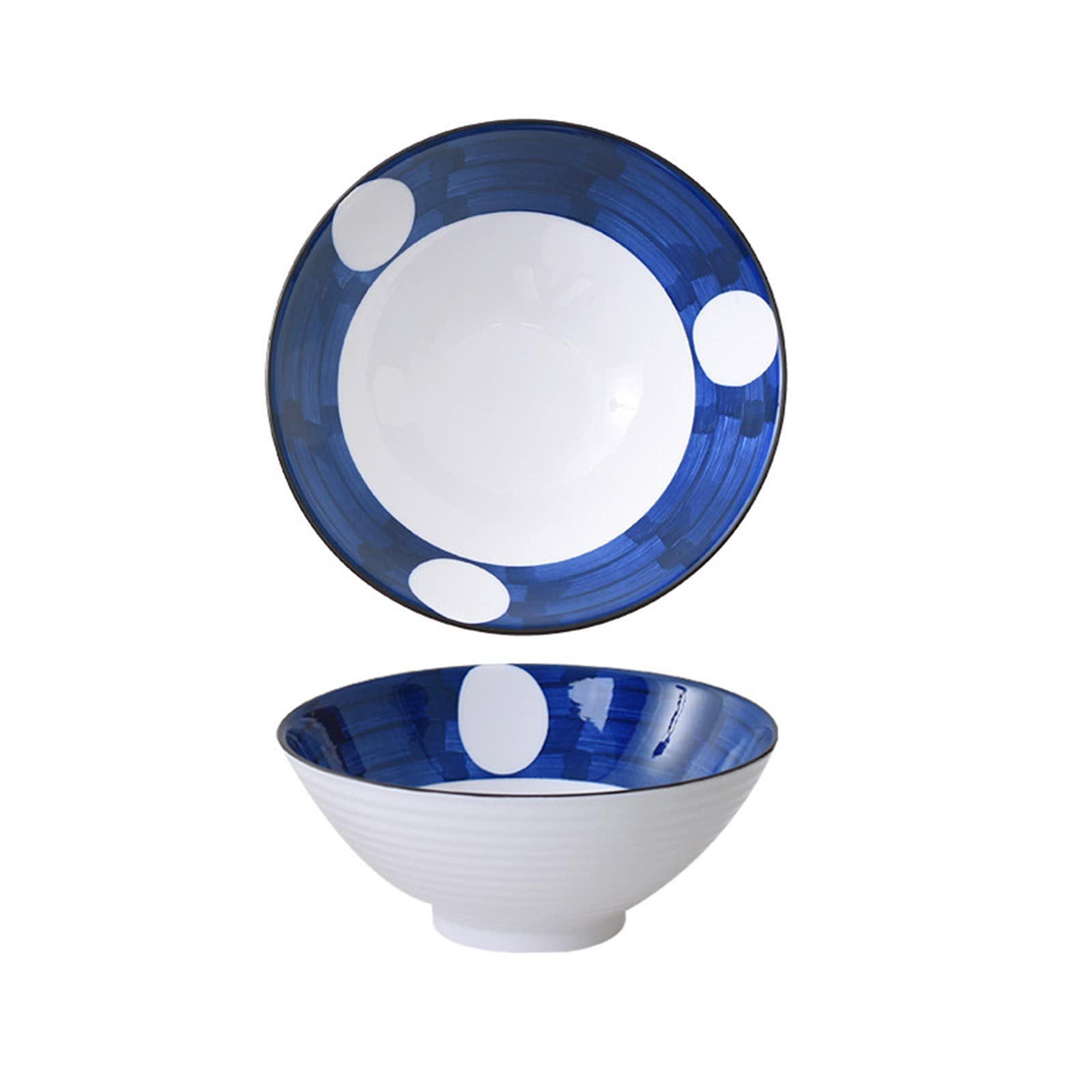 tazas de ramen, conjuntos de tazas de pasta, Cuencos de cerámica for fideos ramen, (2 piezas) Cuencos de ramen apilables Vajilla vintage for sopa, cereales, arroz, udon, fideos asiáticos, I, 1200 ML (