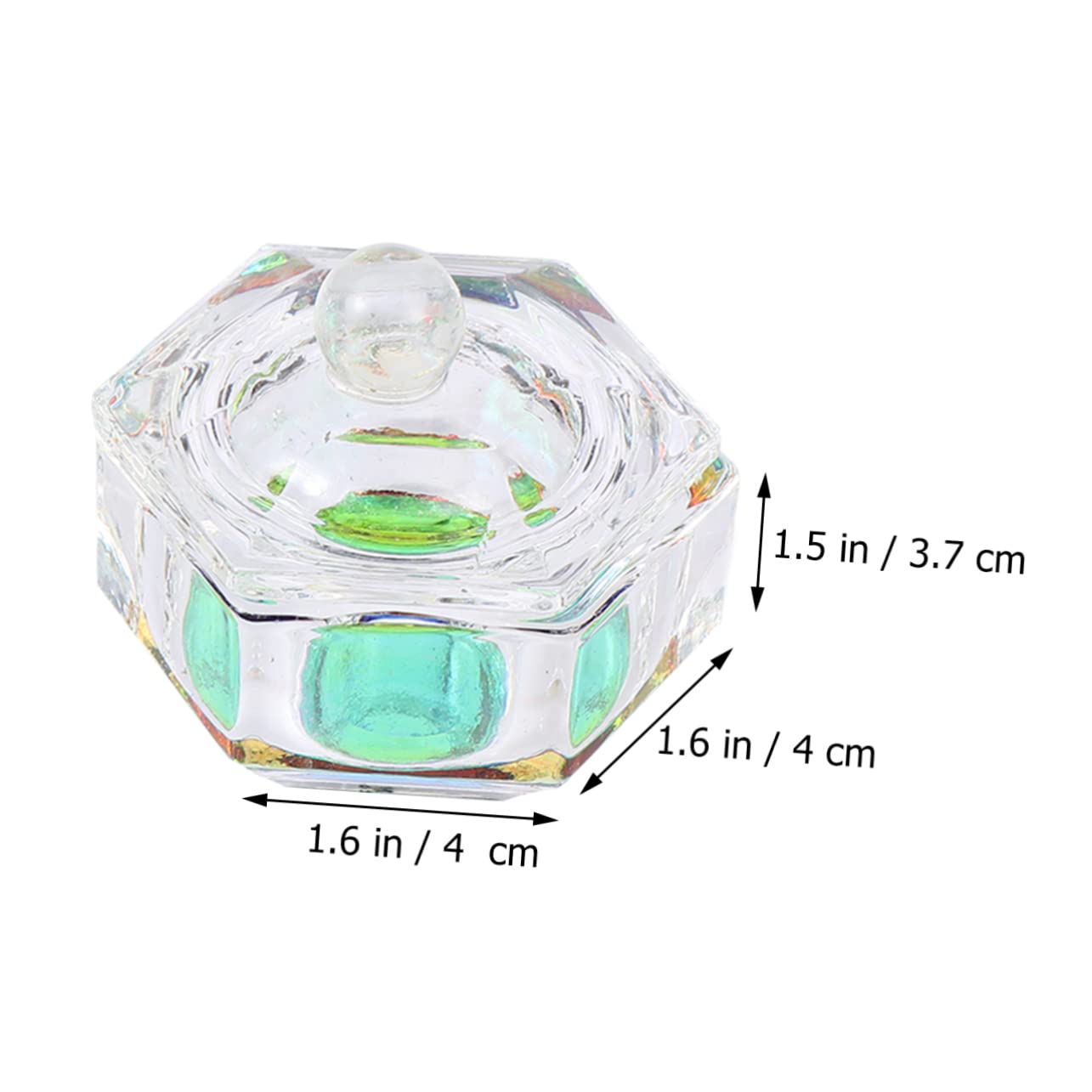 LIFKOME Nail Art Glass Cups Lid 2 Pack Crystal Nail Liquid Containers Easy to Clean for Professionals