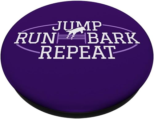 Miniatura 2 de Dog Agility Handler - Jump Run Bark Repeat - Dog Agility PopSockets Standard PopGrip
