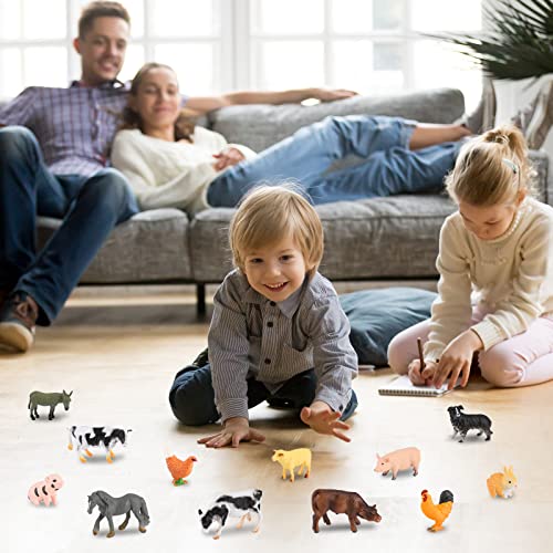 OOTSR 16 Stück Bauernhoftiere Spielzeug - Realistische Mini-Nutztierfiguren Lernspielzeug für 3 Jahre und älter Jungen… – Bild 7