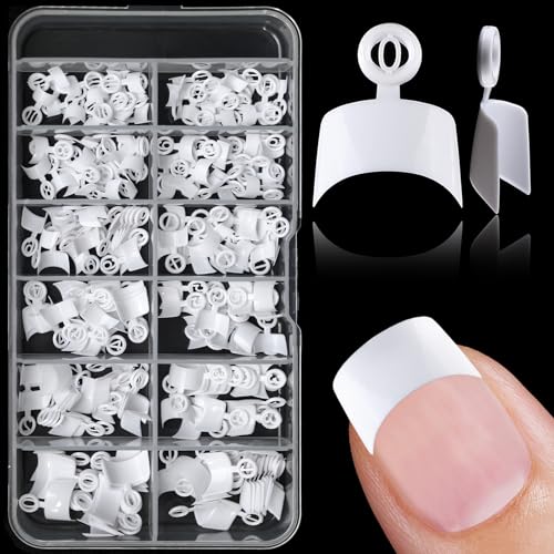 Lifextol 240pc Square Gel Nail Tips Short Fake Nails for Press on Nails White Acrylic Nails Tips, 12 Sizes Half Cover Nail tips Square Soft Gel Nail Tips Nails Extension Artificial Fingernail