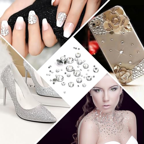 Sularpek 1440 Stück Strasssteine Nägel, Glitzersteine Nägel, Rhinestones, Nagel Steine, mit Pick Up Pinzette und Strass Picking Pen, Kristall Nägel Strasssteine Set für Nagel Bekleidung DIY