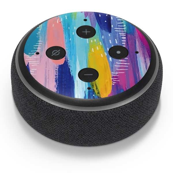 Skinit Decal Audio Skin Compatible with Amazon Echo Dot 3 - Officially Licensed Pink Sparkle Brush Stroke by Etta Vee Design