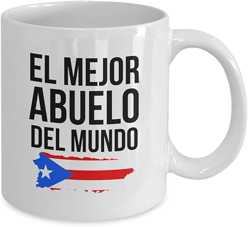 Miniatura 2 de Taza Abuelo - Taza de café El Mejor Abuelo Del Mundo con bandera de Puerto Rico para abuelos puertorriqueños