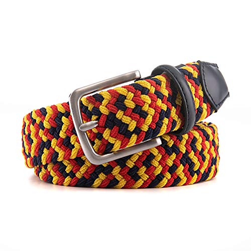 Image of Fabio Valenti Canvas Elastic Fabric Woven Stretch Braided Belts for Men Women Junior with Multicolored /Full Sizes