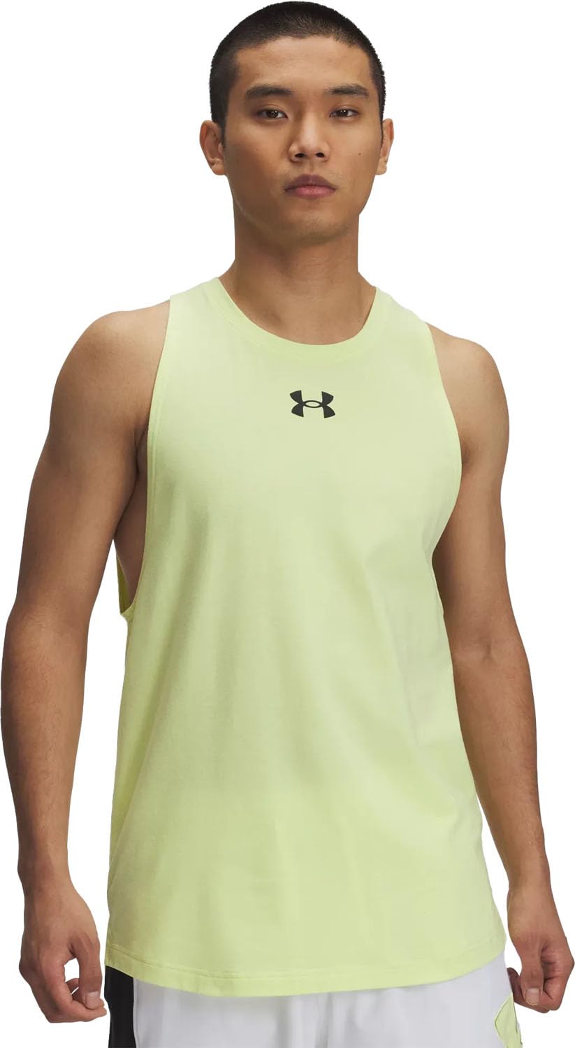 Under Armour Men's Baseline Cotton Tank, (727) Sonic Yellow / / Black, Medium