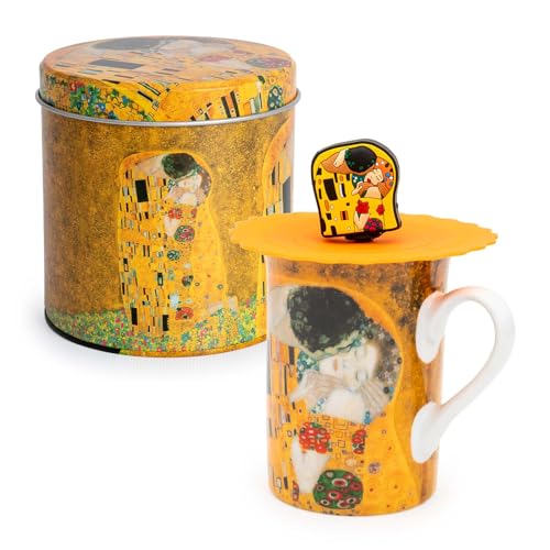 Practicdomus Taza Para Infusiones 300 Ml Con Filtro Y Tapa De Silicona En Lata Metálica El Beso Practicdomus Taza Para Infusiones 300 Ml Con Filtro Y Tapa De Silicona En Lata Metálica El Beso