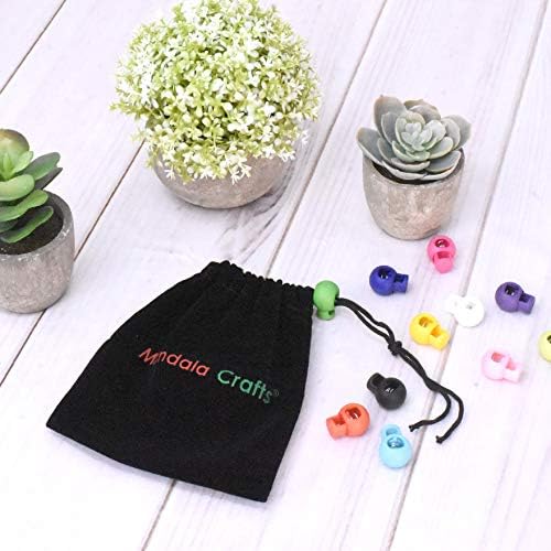 Mandala Crafts Mixed Color Spring Cord Locks Round Ball Single Hole Toggles for Drawstrings Clamps - 50 Round Plastic Cord Stoppers Drawstring Clips Locking Ends for Paracord Shoelace - Image 8