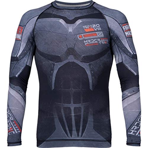 Hardcore Training Cyber 2.0 Men's Rash Guard Compression Long Sleeve MMA No-Gi Tight BJJ Grappling Base Layer Fitness