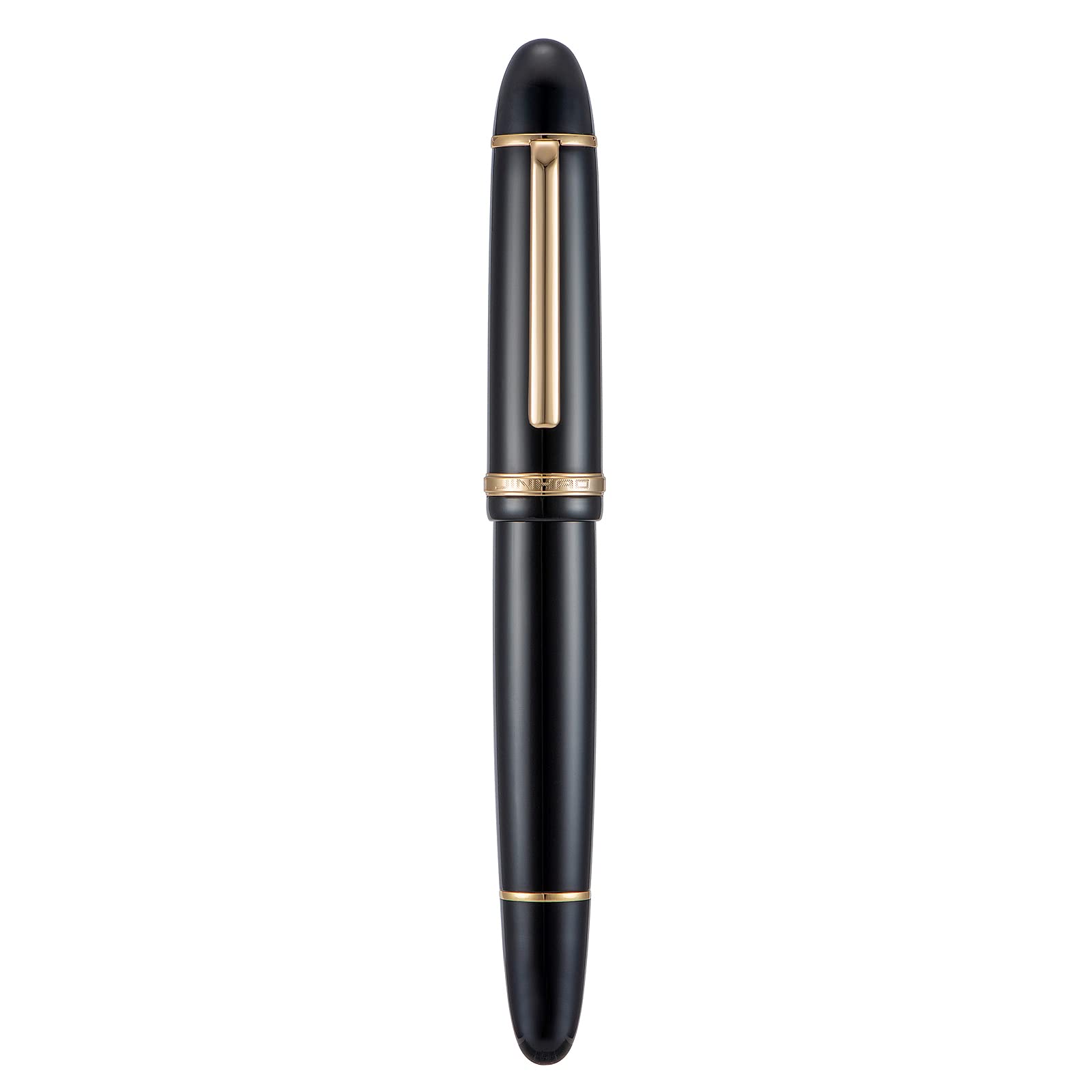 Jinhao X159 Black Acrylic Fountain Pen, Size 8 Fine Nib Gold Trim Classic Design Smooth Writing Pen with Converter Black (Gold Trim) Fine