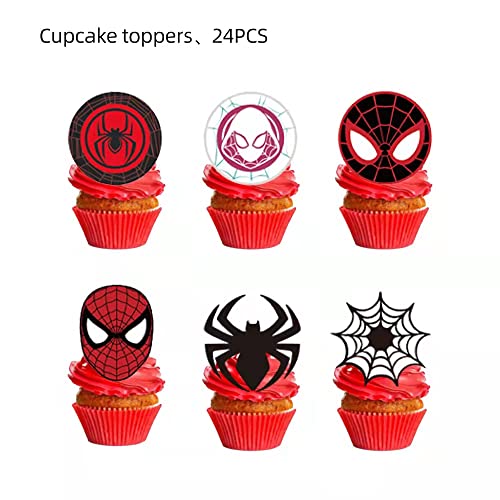 Nc ZS220321 25 Pcs Spider Happy Birthday Cake Topper Cupcake Toppers For Kids Superhero-Theme Birthday Party Decorations thumb #3