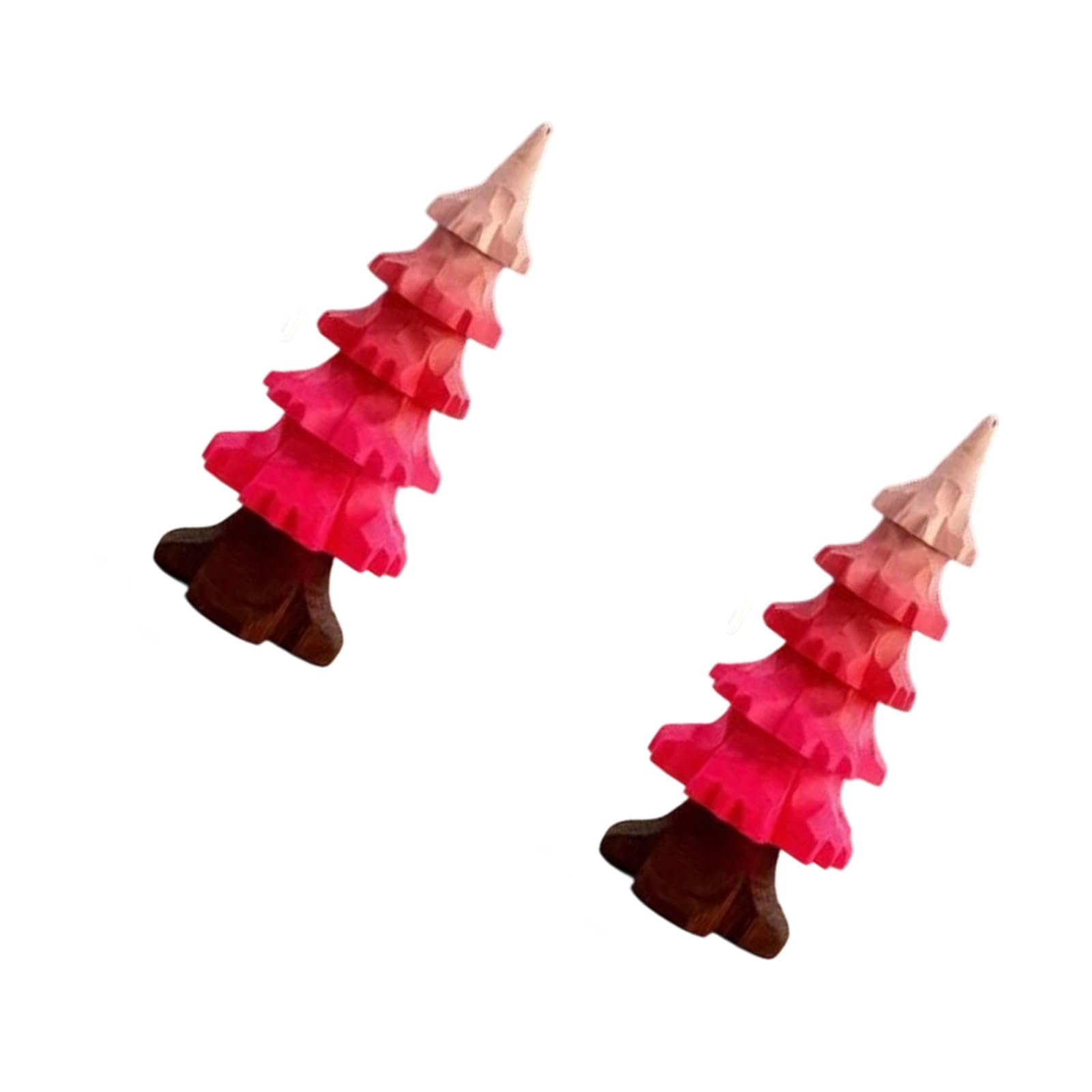 Coolhood A Of 2 Elegant Wooden Gradient Tree Sculpture For Holiday Centerpiece Festives Wooden Tree Model