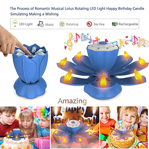 Homecube Candele LED, Musica Fiore di Loto