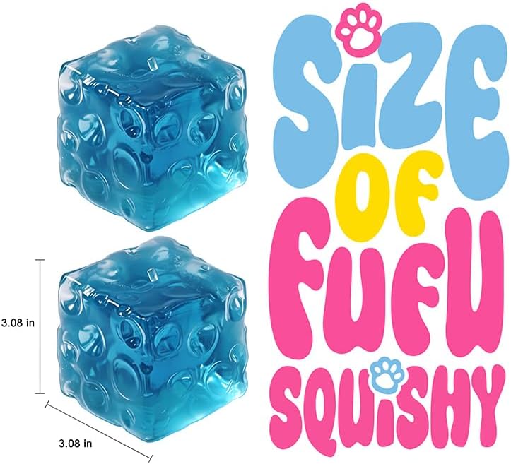 FUFUSQUISHY Blue Cheese Squishy Cheese Block Squeeze Toy,Squishies Stress Relief Fidget Toy for Adults & Teens and Kids, Stocking Stuffer Novelty Gifts for Birthday Party Favor (2.75inch / 7cm)