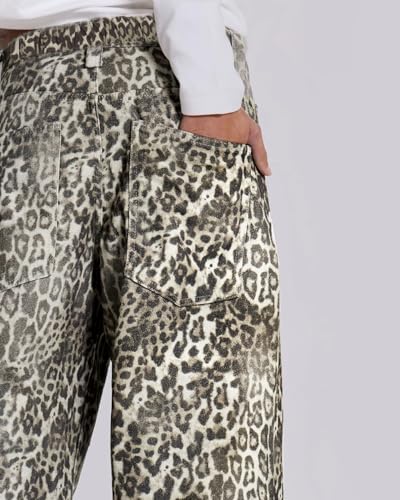 Kedera Women's Leopard Printed Straight Jeans Loose Y2K Jeans Casual Boyfriend Vintage Streetwear Cheetah Jeans4