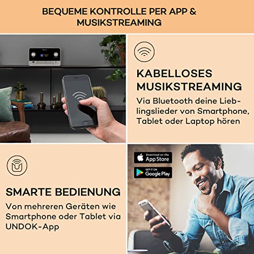 auna Connect 150 MKII 2.1-Internetradio - smartes WLAN-Radio mit Breitbandlautsprechern, Bluetooth Webradio DAB/DAB+/FM Empfang, 2,8" TFT-Anzeige, App-Steuerung, schwarz – Bild 5