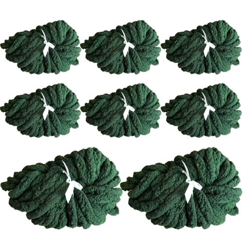Image of DDL&HEXI Chunky Chenille Yarn 8 Skeins Polyester Knitting Crochet Blanket Yarn (202601)