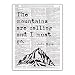 Mountains are Calling, John Muir Nature Quote, Dictionary Page Art Print, 8x11 UNFRAMED