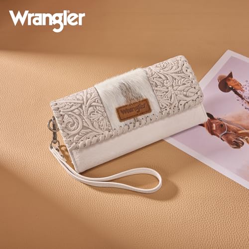 Image of Montana West X Wrangler Western Wallets for Women Trifold Wristlet Wallets Large Capacity Women Clutch Wallet with Coin Purse