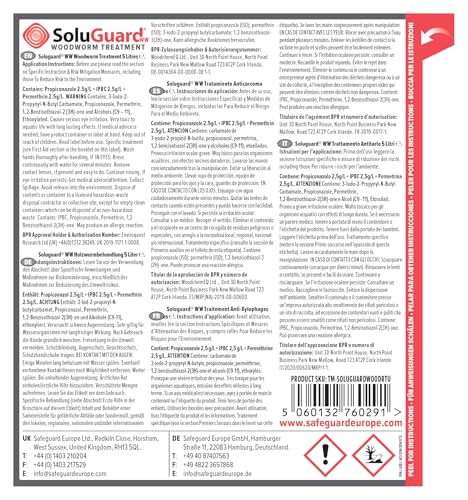 Miniatura 8 de Soluguard Solución Anticarcoma Y Pulverizador - 2 X 5l - Tratamiento Preventivo Y Curativo Contra La Termita, Carcoma, Escarabajos Perforadores Y Otros Insectos Xilófagos