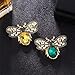Colorful Rhinestone Crystal Bee Brooch Vintage Bee Pearl Lapel Pin Fashion Shell Pearl Insect Animal Pin Jewelry Gift for Women-1