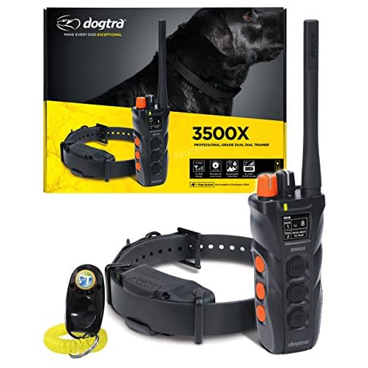 Dogtra 3500X 1-Dog Remote Training Dual Dial - 1.5 Mile Long Range, Sports Upland Hunting, Waterproof Receiver Collar, Rechargeable, Static, Tone, Vibration Pager - Includes PetsTEK Trainer Clicker