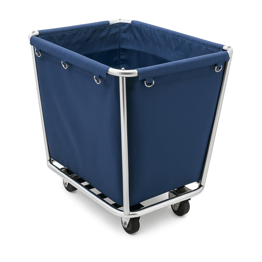 Carrello portabiancheria conico professionale in acciaio inossidabile – Modello smontabile – Ruote girevoli – Dimensioni 900 x 650 x 850 mm