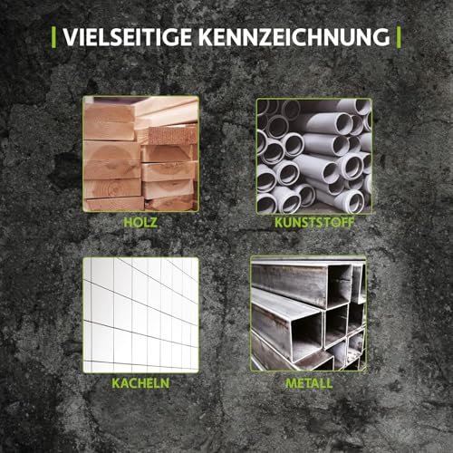 Tracer Pro Series Aluminium Tiefloch-Bleistift mit 6 Ersatzminen und dazugehörigen Standort-Holstern All-in-One-Bau-Markierungs-Set