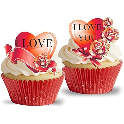 Pre-Cut Love Hearts Cupcake Toppers Cover